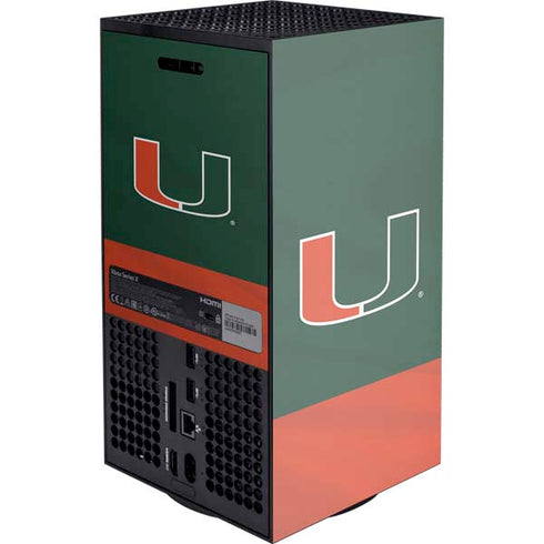 University of Miami Hurricanes Flag XBox Series X Digital Edition Console Skin